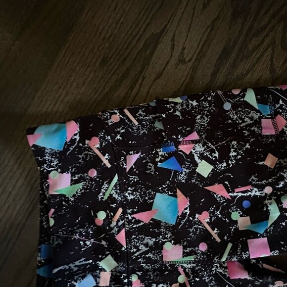 Zelos Athletic Printed Biker Shorts - Colorful Pattern Black Workout Yoga Size M - Picture 3 of 7